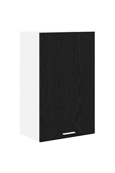 vidaxl Wall cabinet with door Black and White Oak 50 x 31 x 80 cm