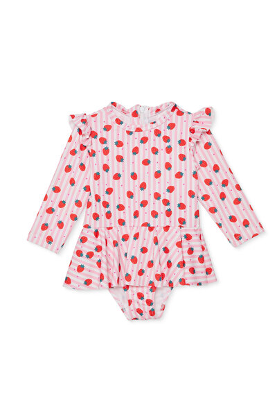 HelloBabymon Kız Bebek Mayo Çilek Baskılı