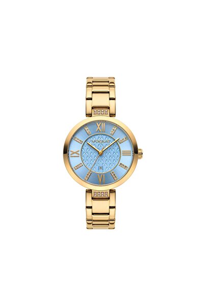Vogue Ρολόι Γυναικείο Yellow Stailness Steel Bracelet της με γαλάζιο κα?