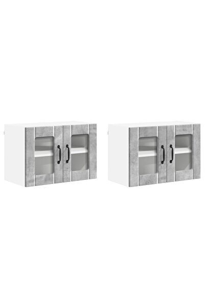 vidaxl Dulap de bucătărie 2 pcs Gri din beton 60 x 31 x 40 cm