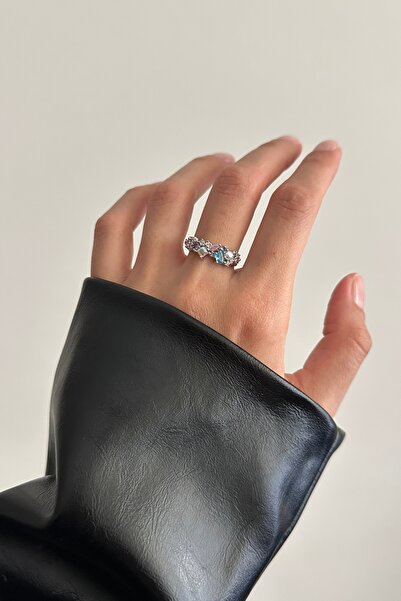 Okko Store Women's Colorful Stones Adjustable Ring