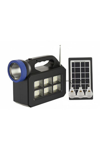 Jortan Kit lampă solară cu 3 becuri 20W T08REM cu radio