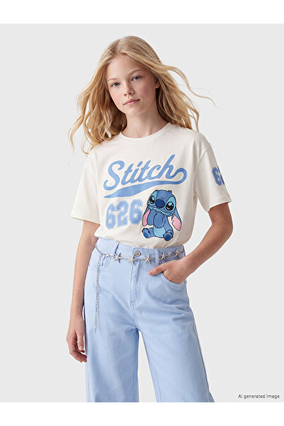LC Waikiki Peak New Season Stitch Printed Girl's T-Shirt