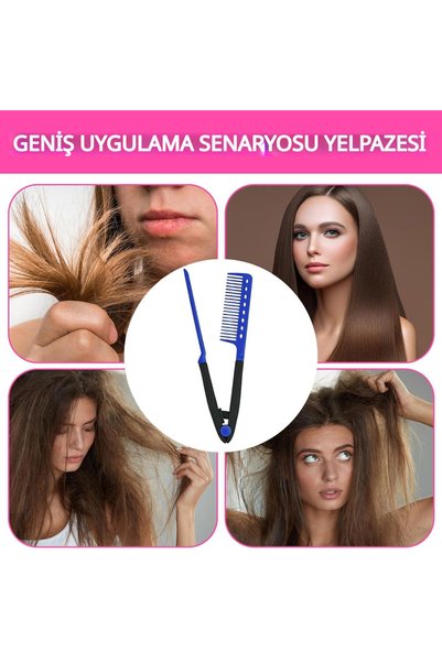 FIVIONT V-Shaped Hair Straightener Comb – Anti-Static Hair Styling Comb, Easy Grip Design, Anti-Frizz, Portable Professional Hair Care Comb, 24.5 cm