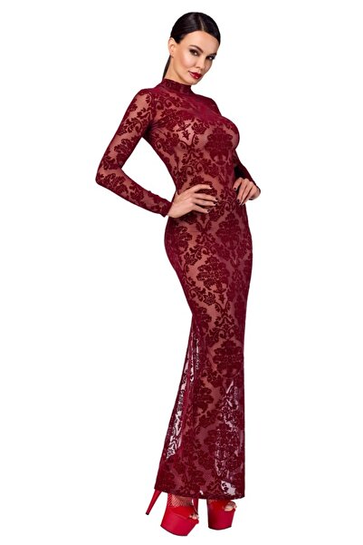 Noir Women's Lingerie – Dress long XL Red, XL – Elegant colour: burgundy red