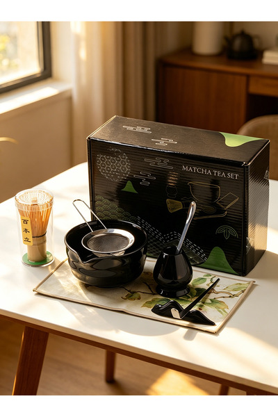 Cookware Bargain Shop Ceramic Matcha Tea Set 7-Piece Japanese Style Whisk Bow...
