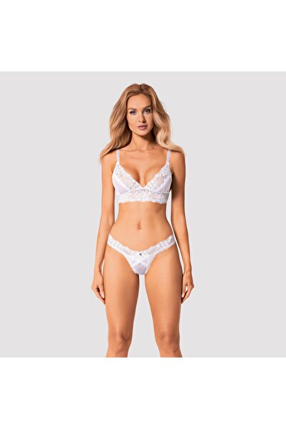 obsessive Women's Lingerie – OBS Set XL/2XL White, XL/2XL – Beautiful stretch...