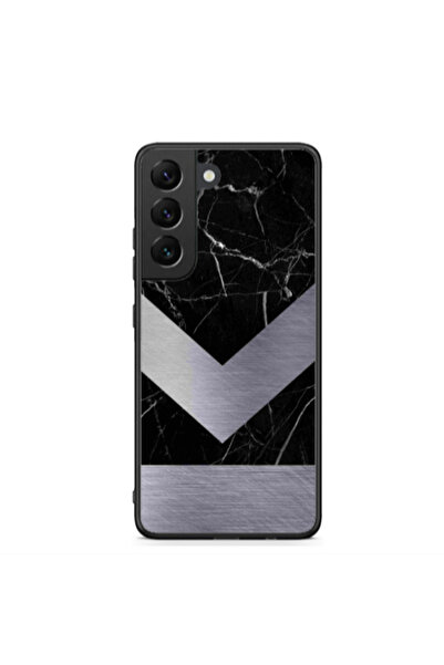 Other Samsung S22 Marble Arrow Down Black Glossy Θήκη
