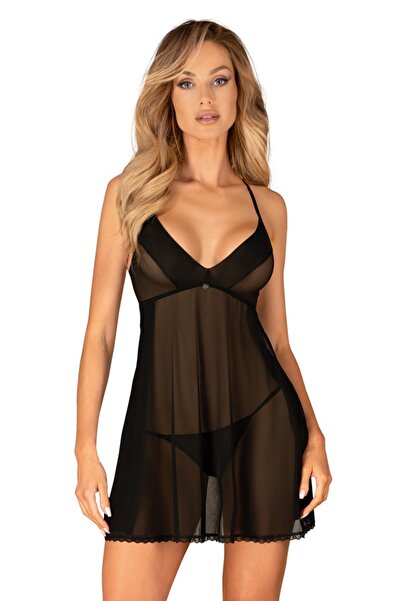 obsessive Lenjerie Plus Size – OBS Babydoll XS/S Negru, XS/S – Aerisit, moale...