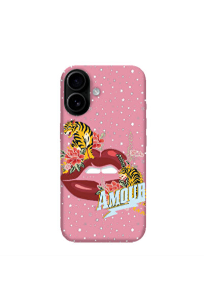 Other Apple Iphone 16 Amour Pink Colored Silicone TPU Θήκη