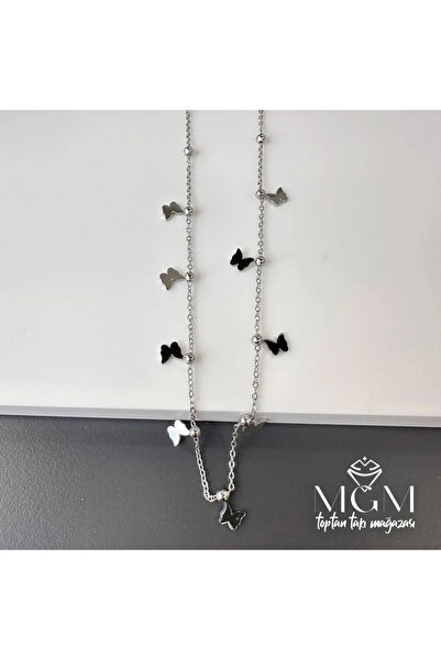 Marsilyan Nvdn- Ieg - Steel Butterfly Detailed Necklace Iegrs-Nvdn1