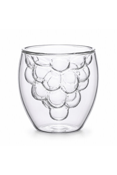 Livhaus Üzüm Şekilli Bardak, 230 ml Çift Cidarlı Isıya Dayanıklı Borosilikat ...