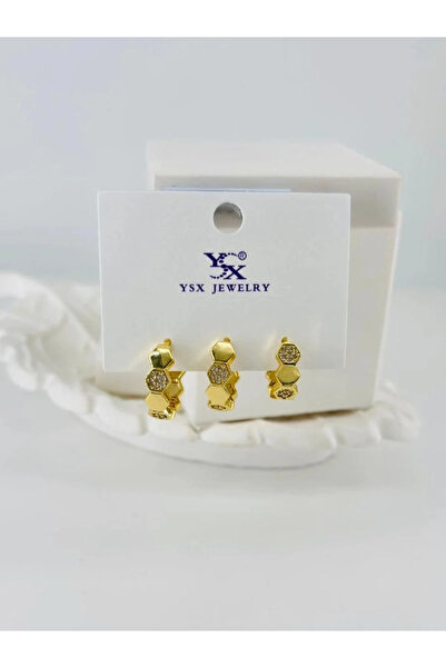 Marsilyan Nvdn- Ieg - Zircon Stone Triple Combination Earrings Iegrs-Nvdn1
