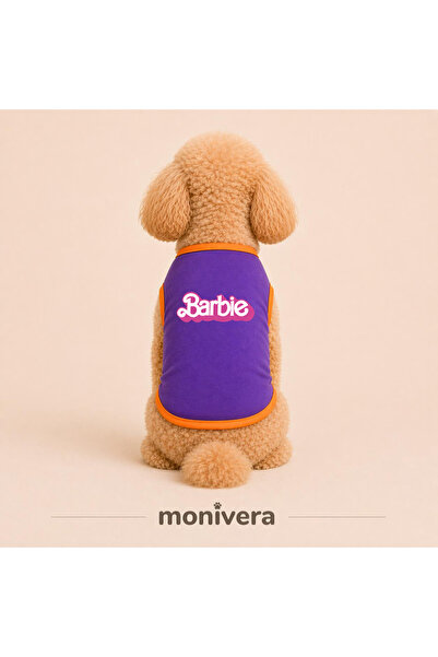 Modetra New Season Summer Barbie Printed Colorful Ribbed Dog Outfit - Undersh...