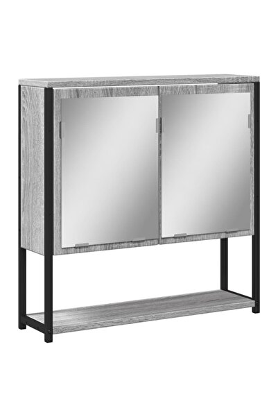 vidaxl Dulap de baie cu oglindă gri sonoma 60x16x60 cm lemn compozit