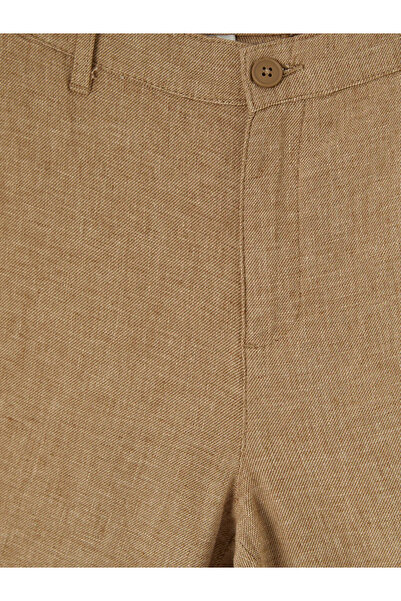 LC Waikiki Beige Regular Fit Linen Blend Men's Chino Trousers