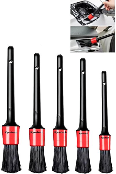 Yıldızan Terra Organik 5 Different Size Auto Detailing Brush Set, Wheel and T...
