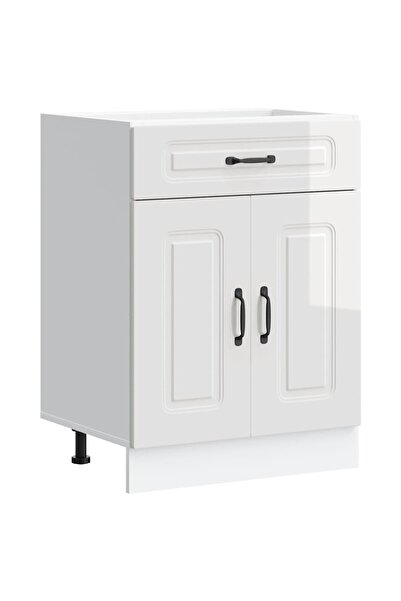 vidaxl "Kalmar" kitchen base cabinet, glossy white processed wood