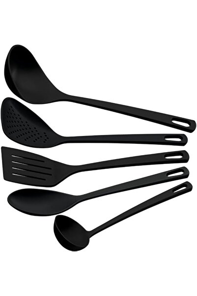 TRAMONTINA Easy Nylon Cooking Utensil Set, 5 Pieces, by Tramontina, Black