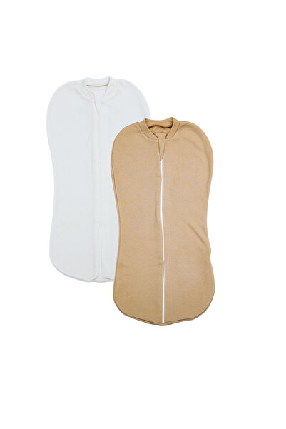 Pampy Top Bottom Set of 2 sleeping bags with zipper, 0-3 months, Cream+Beige