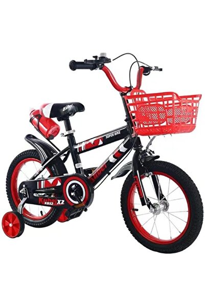 Raed Azzeem Children's Bicycle with Basket and Rear Water Bottle, 16 Inch, Red