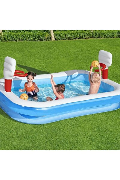 Generic Summer Inflatable Pool with Basketball Set, Kids Water Play Pool for ...
