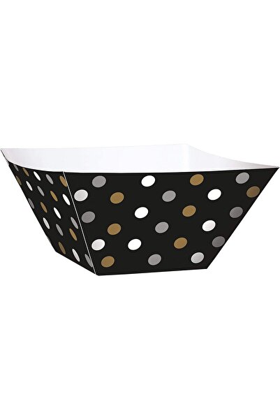 AMSCAN Small Square Paper Cocktail Bowls, 24 Pieces, Black