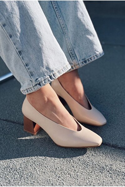 I Love Shoes Torben Beige Matte Leather Women's Heeled Shoes
