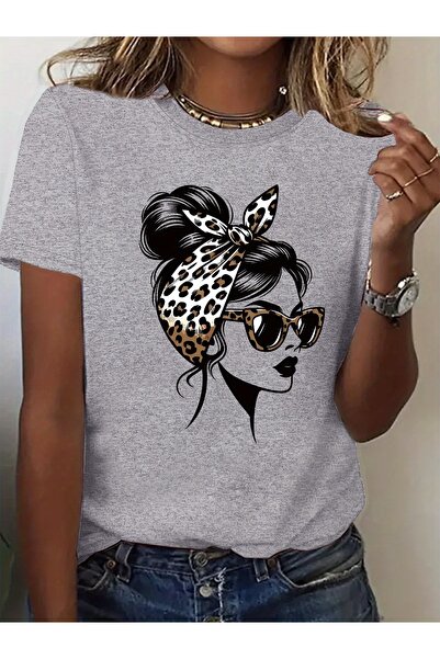 mercoledi Women's Mix Printed Crew Neck Regular Fit T-Shirt