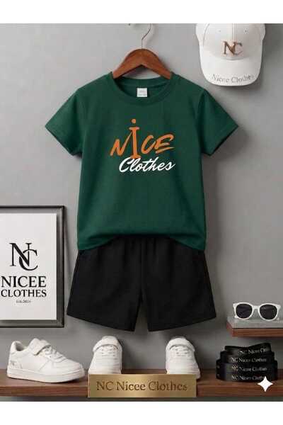 NC Nicee Clothes LETNJA DEČJA MAJICA I KRATKE HLAČE UNISEKS (NARANČASTA, BELO...