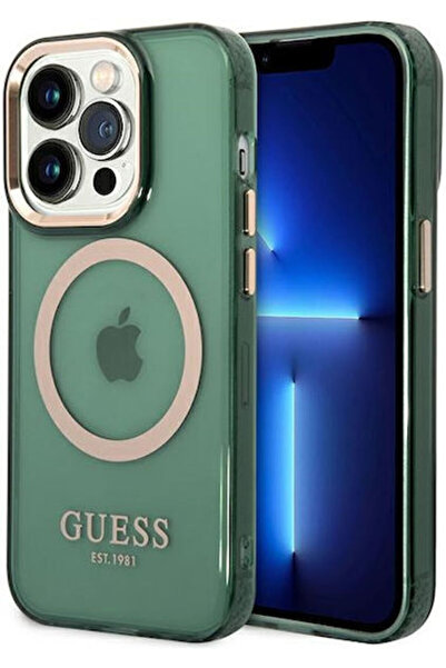 Guess Διαφανές Πίσω Κάλυμμα MagSafe με Χρυσό Περίγραμμα, από Πλαστικό / Σιλικ...