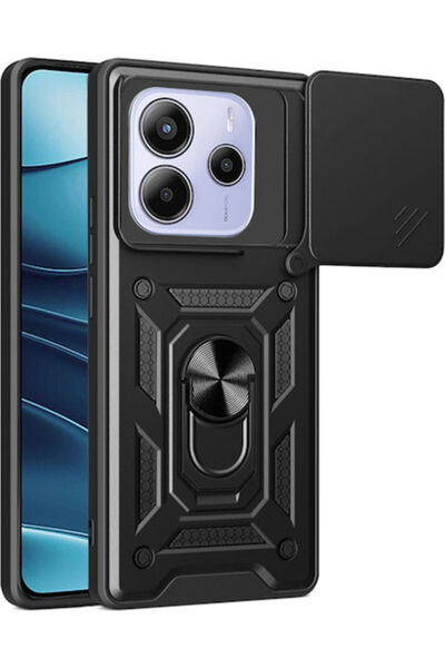 Techsuit Camshield Πίσω Κάλυμμα Πλαστικό / Σιλικόνης Μαύρο (Redmi Note 14 5G)