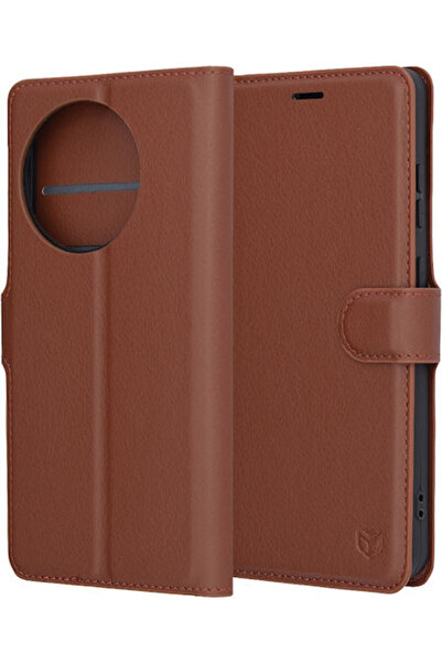 Techsuit Δερμάτινη Καφέ Θήκη Folio για το πίσω μέρος (OnePlus 13R) Κωδικός: K...