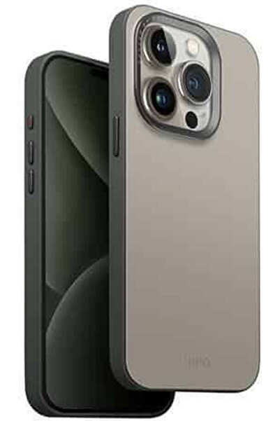 uniq Lyden Ds iPhone 15 Pro 6.1 " Θήκη Φόρτισης Magclick Μπεζ-Πράσινο Λίχεν/Ε...