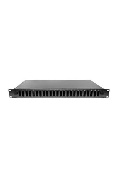 ALFAFONET EcoSlide 24 Port SC-DX/LC-QD 1RU Rack Tipi Siyah Fiber Optik Patch ...