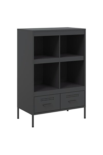 vidaxl Tall cabinet, black, 68x39x101.5 cm, steel