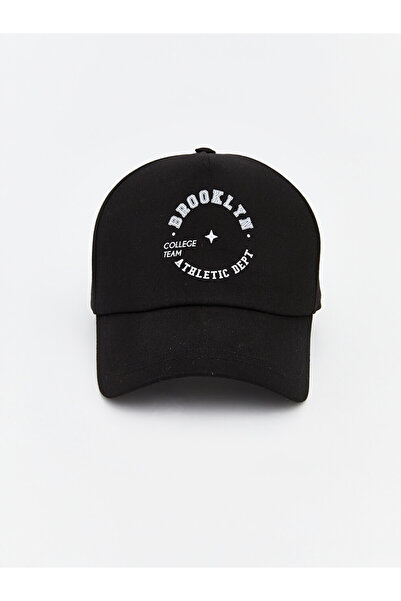 LC Waikiki Black Brooklyn Printed Men's Cap Hat