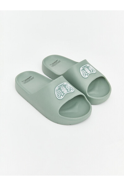 LC Waikiki Green Game Console Printed Boys' Slippers