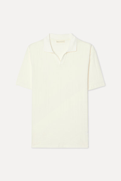 Mudo Men's Off-White Polo Collar T-Shirt