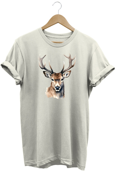WİDİ Tricou unisex cu imprimeu Cerb cu coarne – Design grafic cu tematică fau...