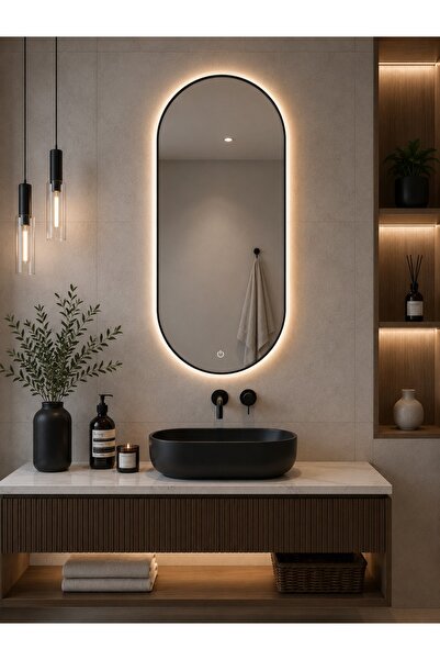 N.zone مرآة LED بيضاوية فاخرة مقاس 120×60 سم – تصميم عصري أنيق بإضاءة خلفية ن...