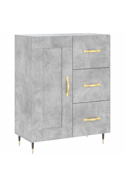vidaxl Servantă, gri beton, 69,5x34x90 cm, lemn compozit