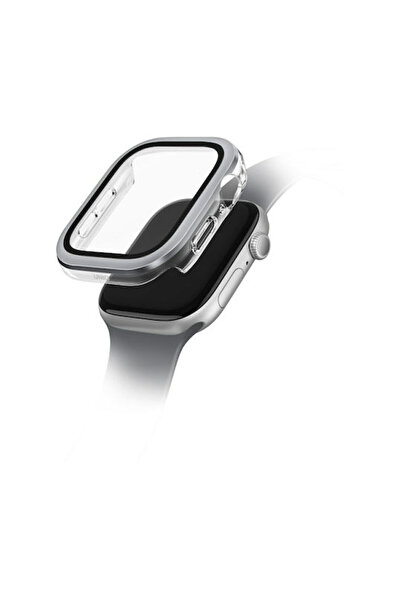 uniq Voute Θήκη Apple Watch Series 10 46mm με Σκληρυμένο Γυαλί Ασημί