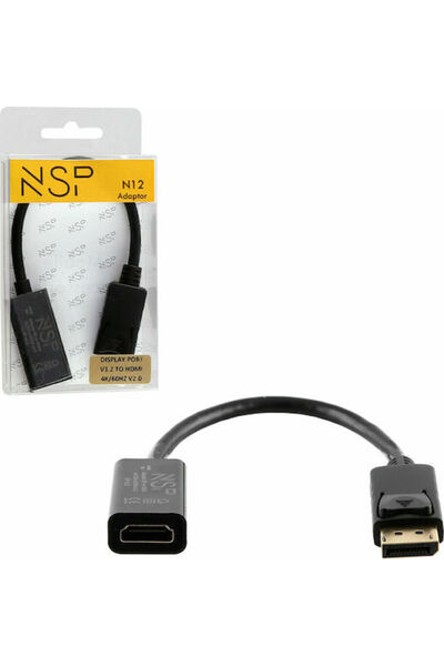 NSP N12 Μετατροπέας DisplayPort αρσενικό σε HDMI θηλυκό 1 τεμάχιο