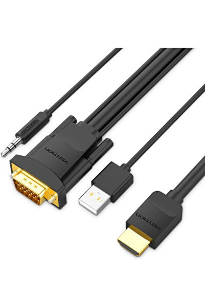 Vention Καλώδιο HDMI αρσενικό - USB-A αρσενικό / VGA αρσενικό 3μ Μαύρο Κωδικό...