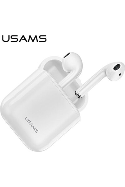 Usams BHULU01 Ακουστικά Bluetooth Handsfree με Θήκη Φόρτισης Λευκά