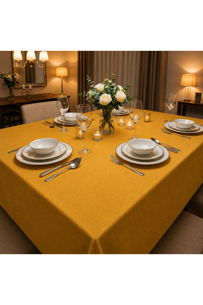 Econice Duck Linen, Yellow Tablecloth