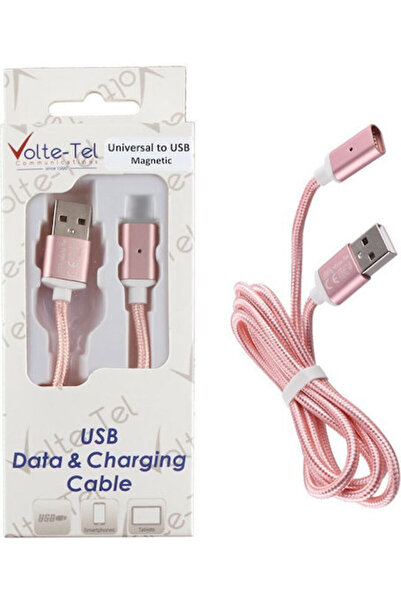 Other Volte-Tel 1μ Καλώδιο USB 2.0 Αρσενικό Α σε Μαγνητικό Ροζ