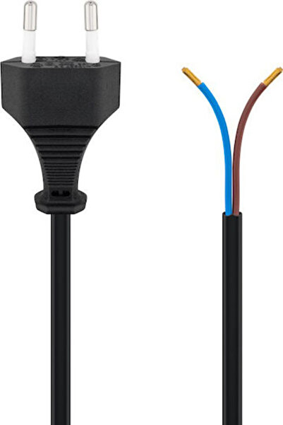 goobay Καλώδιο τροφοδοσίας με διατομή 2x0.75mm² σε μαύρο χρώμα, 2μ, 2 τεμάχια
