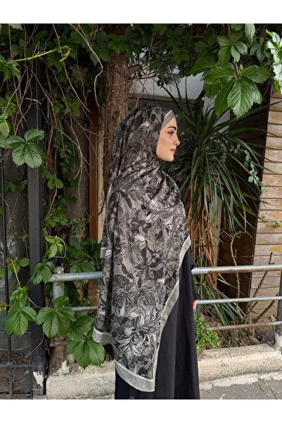 ARZU SEMA Novera Pattern Khaki Bamboo Crush Shawl 75X185 cm